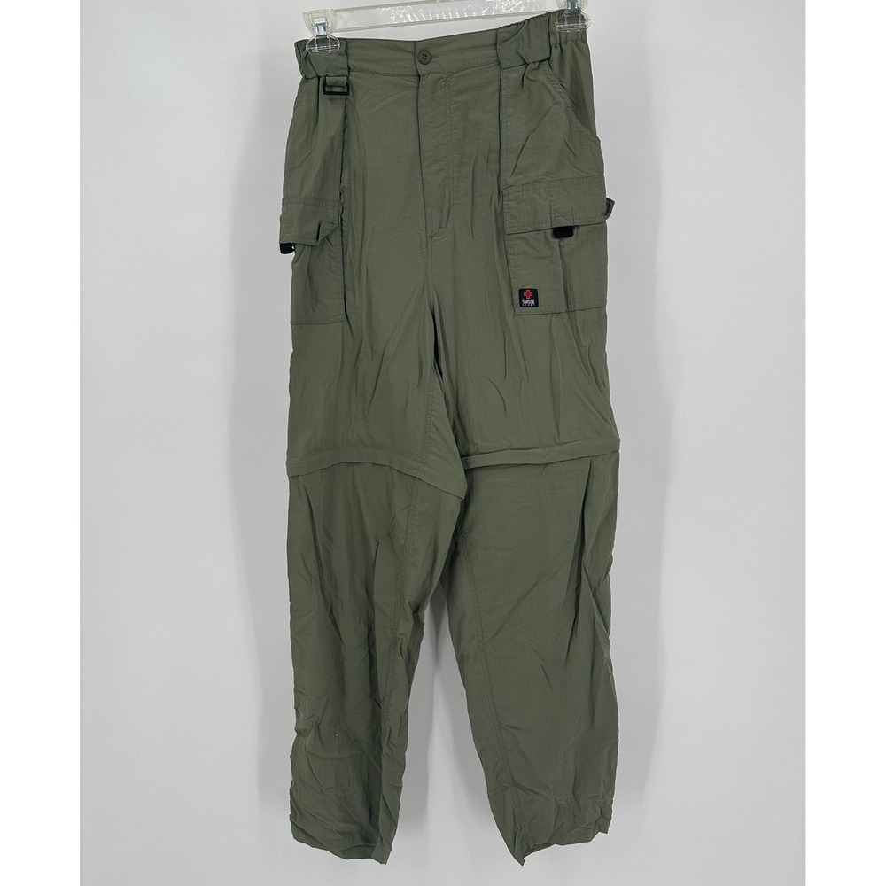 Womens Nylon Convertible Cargo Hiking Pants Size M Olive Green Utility Gorpcore
